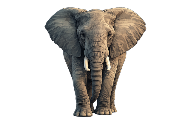 Free african elephant wild animal cartoon object vector