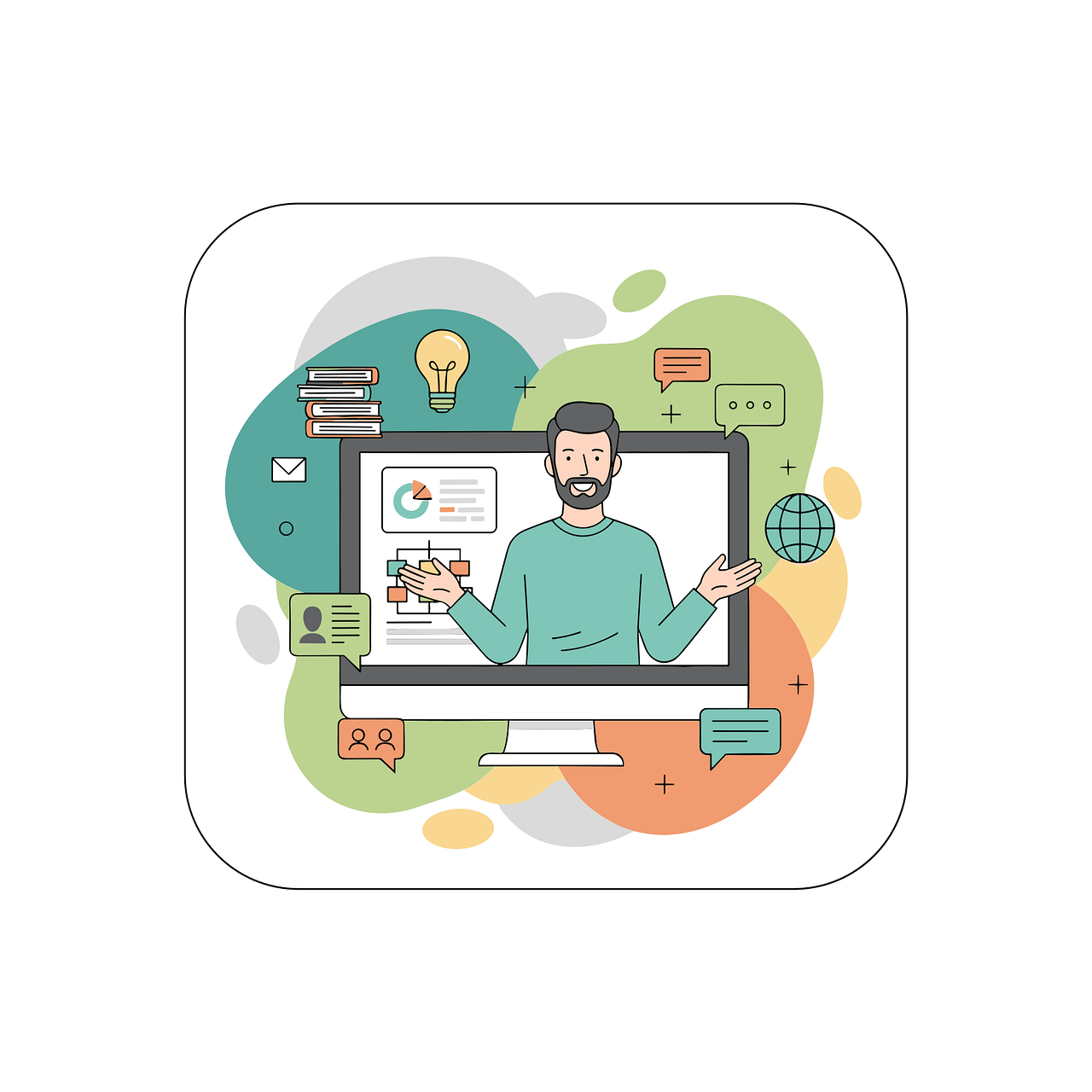 Download Online Education Illustration, E Learning Concept, Remote Work ...