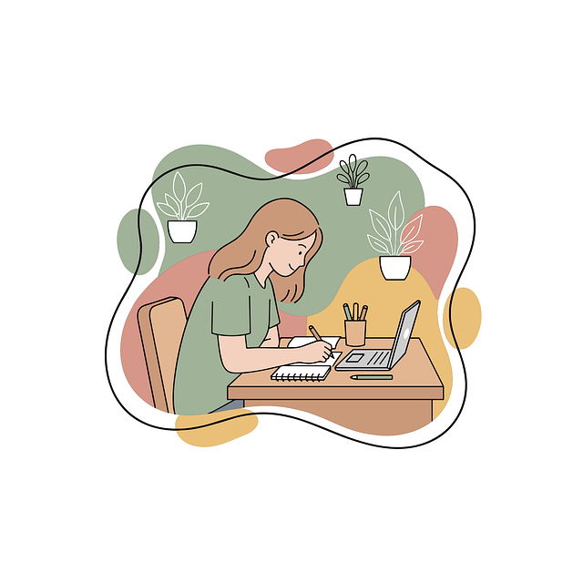 Free couple working illustration remote work couple home office illustration