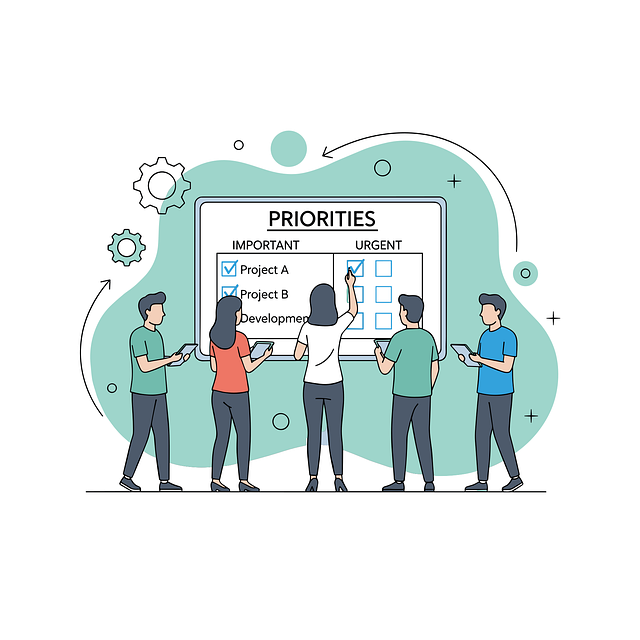 Free project management illustration teamwork concept business planning vector