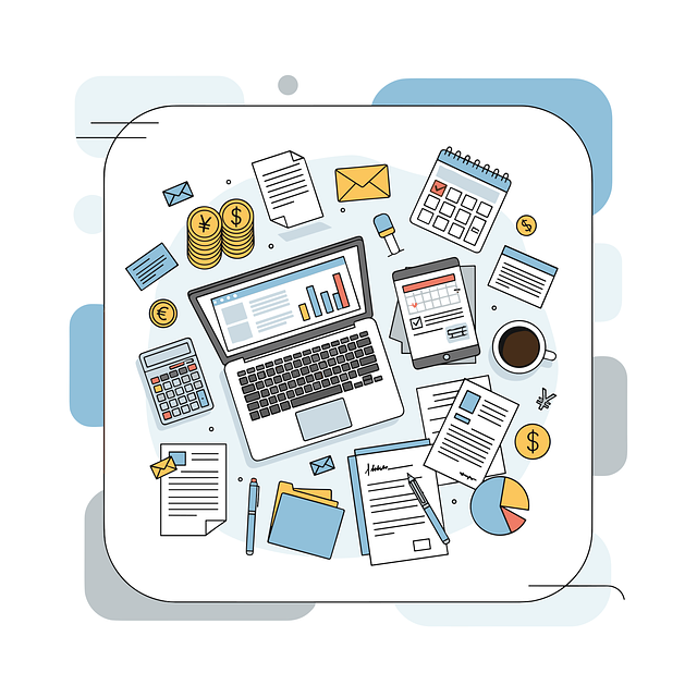 Free business planning office documents workflow illustration vector