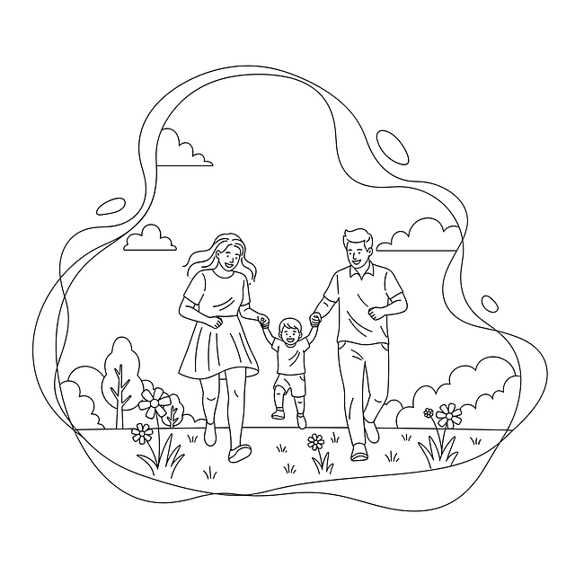 Free family outline illustration line art family family sketch vector