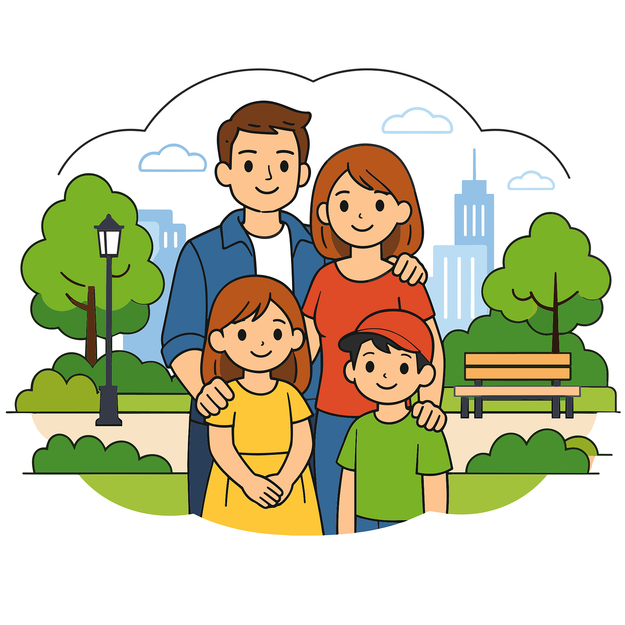 Download Family Illustration, Happy Family, Parents And Children 