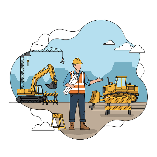 Free construction machinery illustration excavator crane illustration
