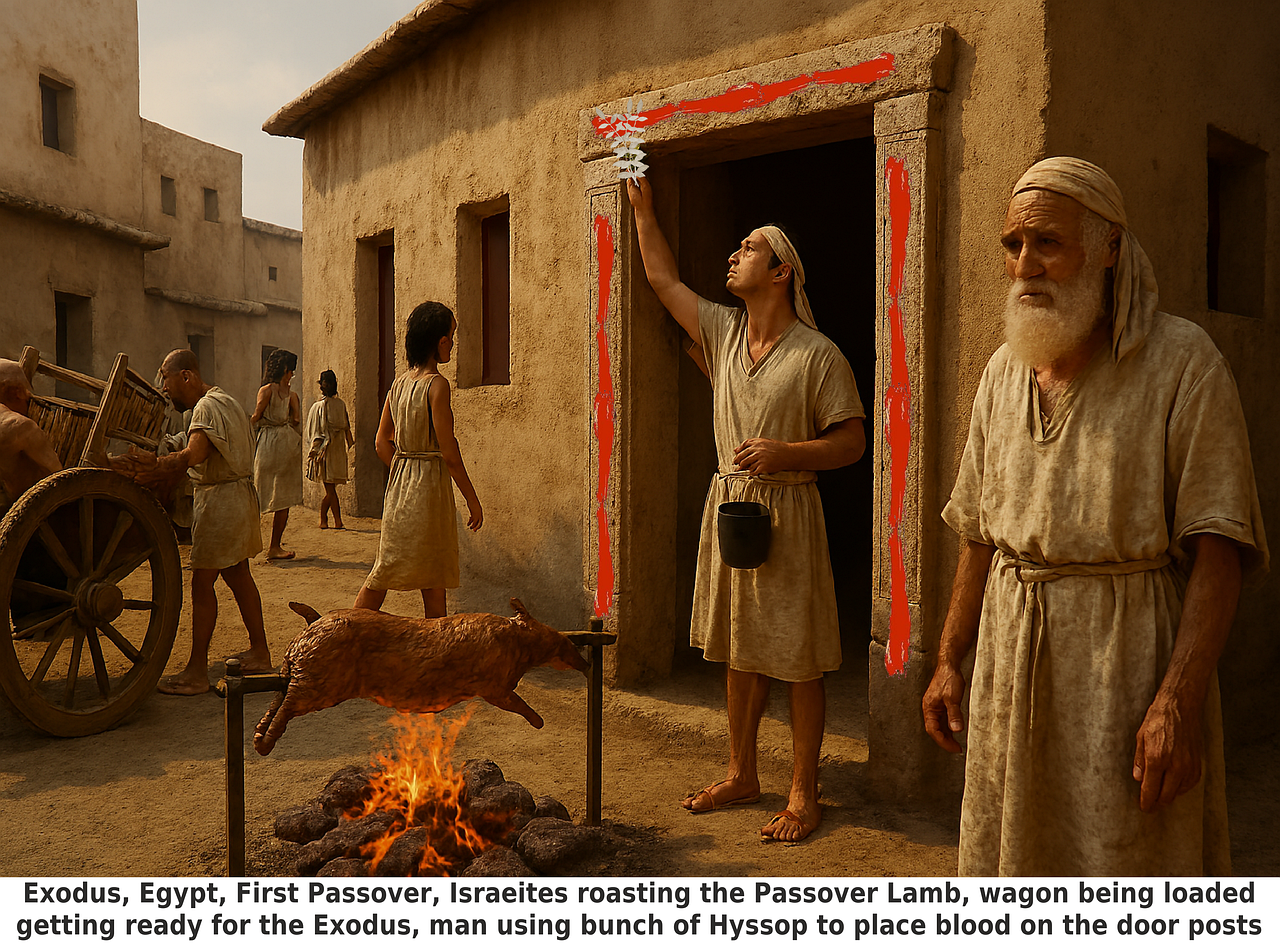 Download free HD stock image of Exodus Passover Lamb Free Exodus Passover lamb Moses illustration