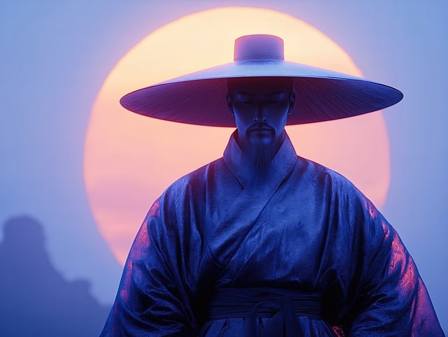 Free samurai hat silhouette illustration