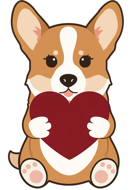 Free corgi illustration cute dog cartoon object vector