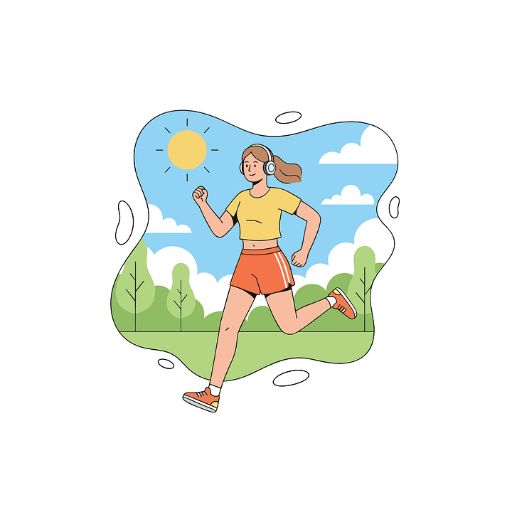 奔跑的女性插图 户外健身 健康的生活方式 - 免费矢量图形Pixabay