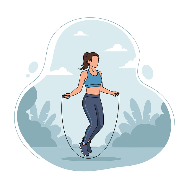Free jump rope illustration cardio workout skipping rope exercise vector