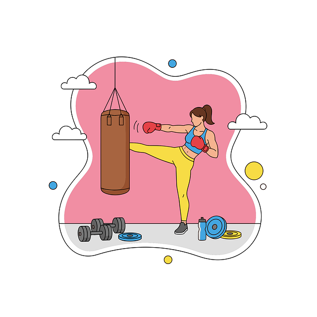 Free boxing workout illustration punching bag training fitness boxing illustration