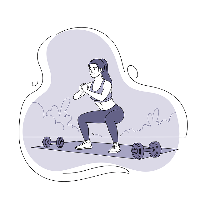 Free squat exercise illustration strength training leg workout vector
