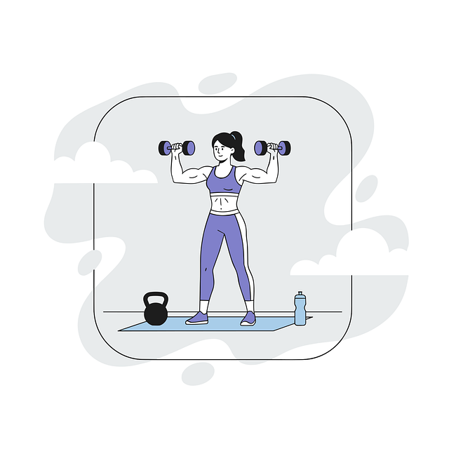 Free fitness illustration strength training weightlifting woman vector