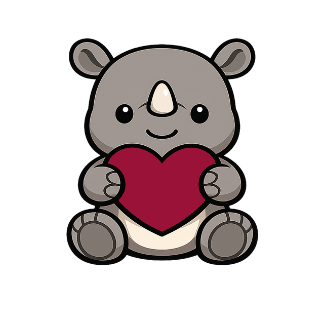 Free baby rhino illustration cute animal cartoon object vector