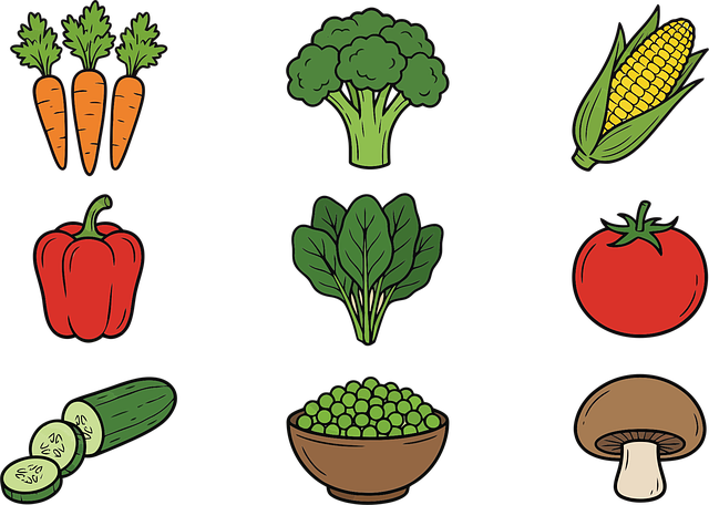 Free vegetable carrot broccoli vector