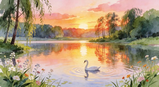 Free Swan Painting illustration and picture