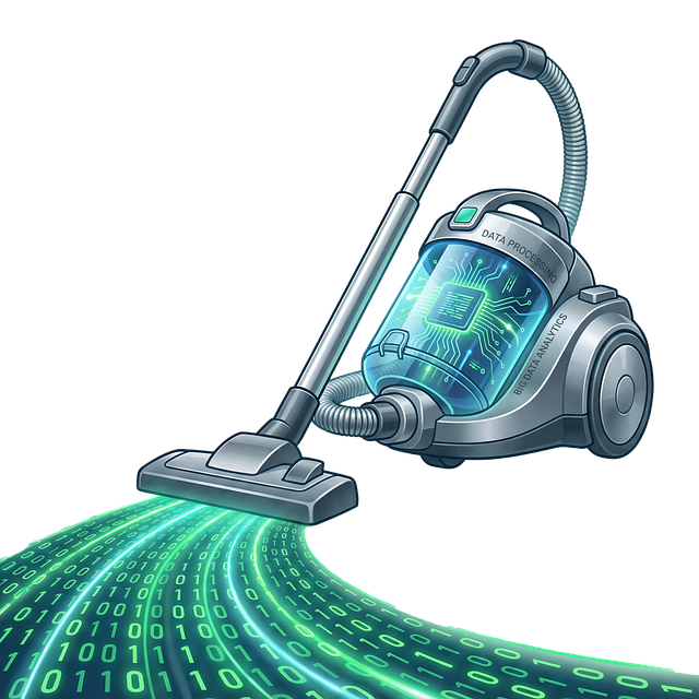 Free vacuum cleaner data processing big data illustration