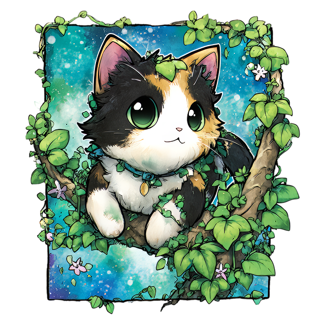 Free cat kitten sitting illustration