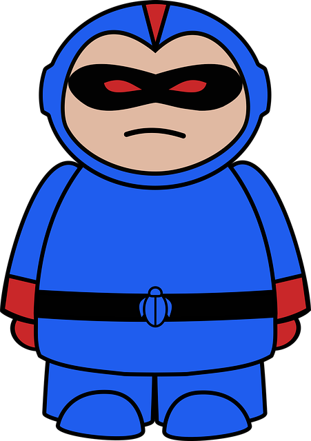 Free superhero blue red vector