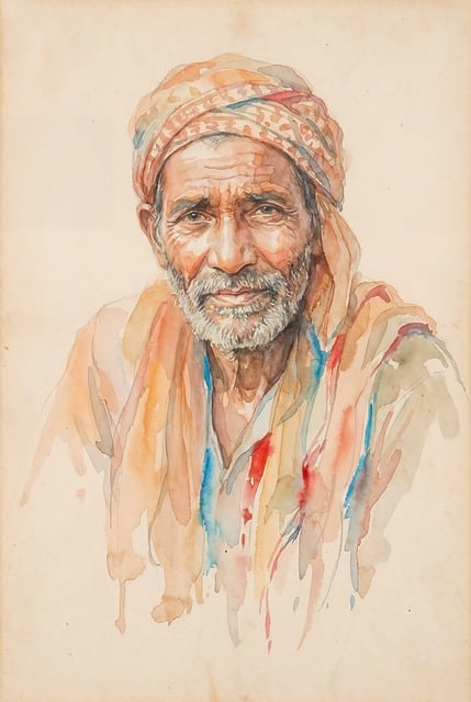 Porträt, Alten, Mann, Turban, Weisheit