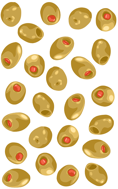 Aceitunas, Verde, Arreglado, Gráfico