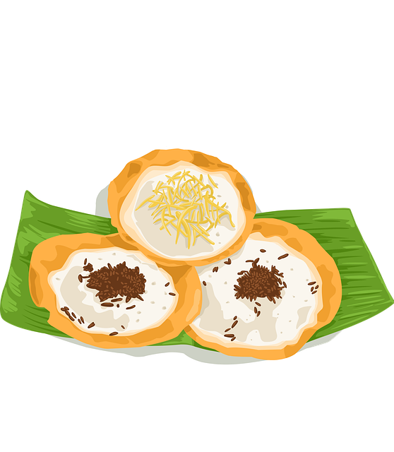 Free thai-dessert coconut-cream banana-leaf vector