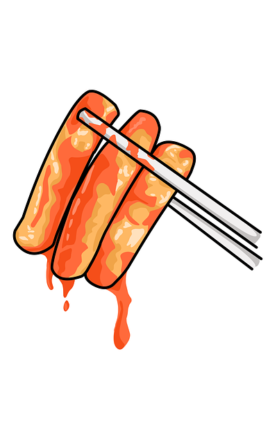 Free korea chopsticks fish cakes vector