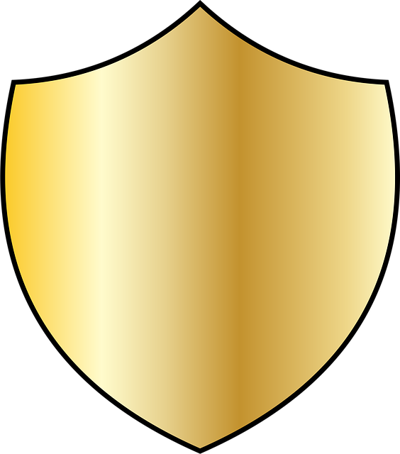 Free shield gold symbol vector