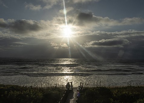 Strand, Ozean, Himmel, Wolken, Küste