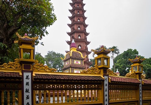 Vietnam, Hanoj, Pagoda, Chrám