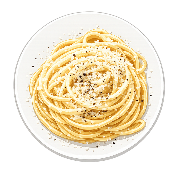 Free cacio e pepe pasta spaghetti illustration