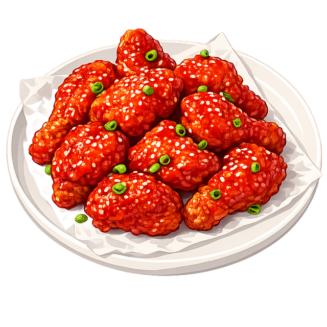 Free korean fried chicken gochujang spicy chicken illustration