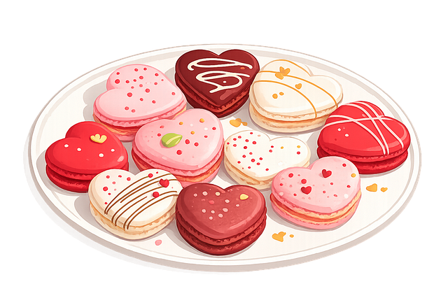 Free heart macarons happy mothers day macarons vector