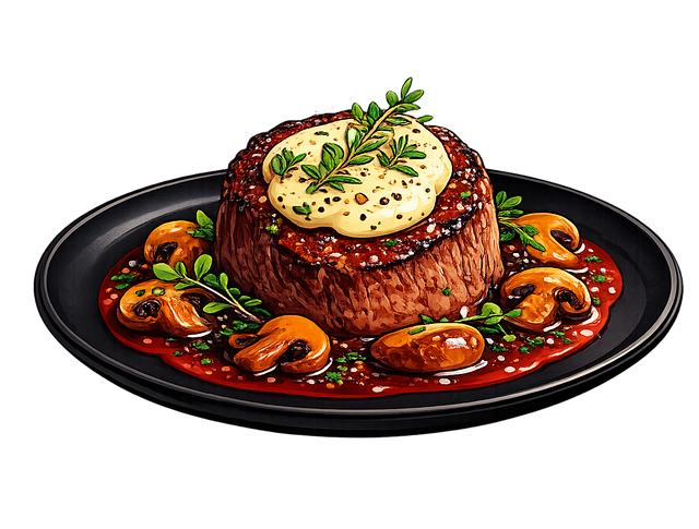 Free filet mignon steak beef tenderloin illustration