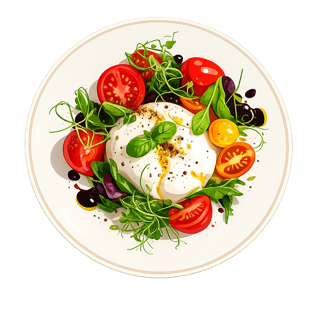 Burrata, Σαλάτα Μπουράτα, Ιταλικό Φαγητό