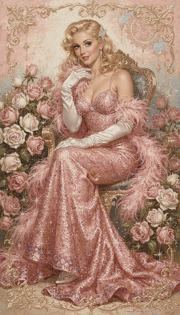 Rosa, Dame, Frau, Mädchen, Modell