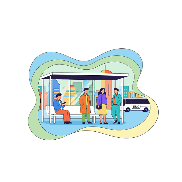 Free bus stop illustration urban transportation public transit illustration