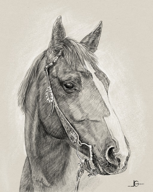 Pferd, Porträt, Zeichnung, Kunst
