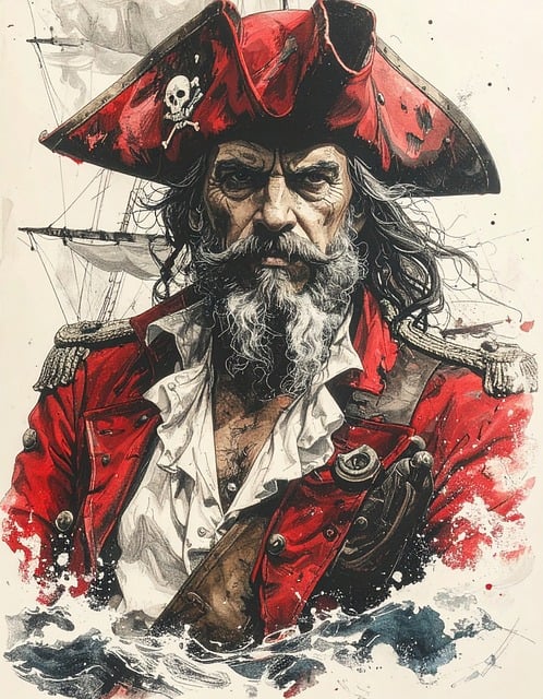 Free pirate sea ocean illustration