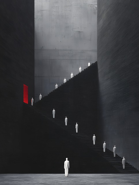 Free stairs people walking illustration