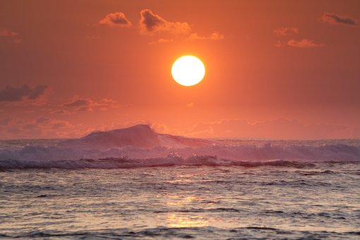 Atardecer, Playa, El Verano, Mar, Sol