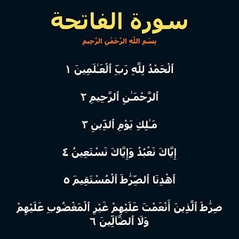 Quran, Islamismo, Árabe, Surata, Fatiha