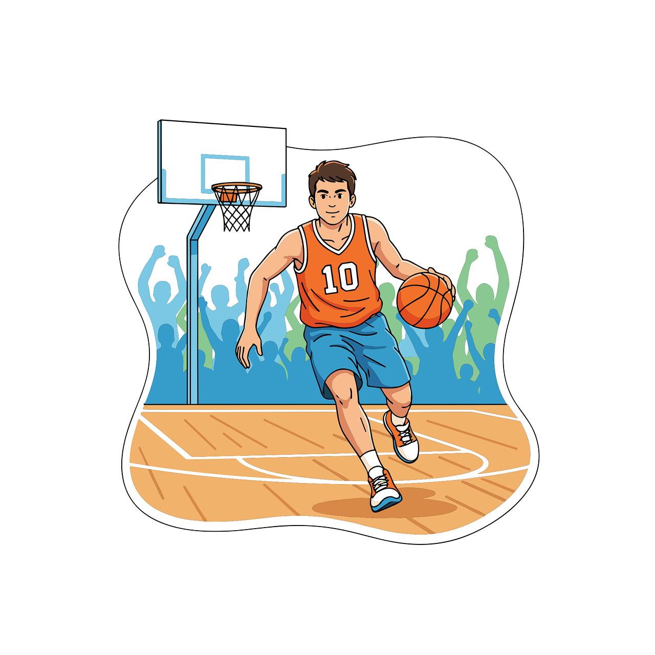 Download free HD stock image of Basketball Illustration Free basketball illustration basketball player playing basketball vector