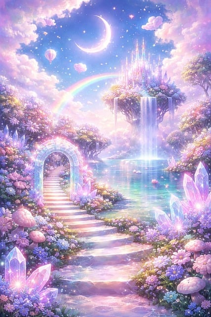 Free dreamcore dreamy pink illustration