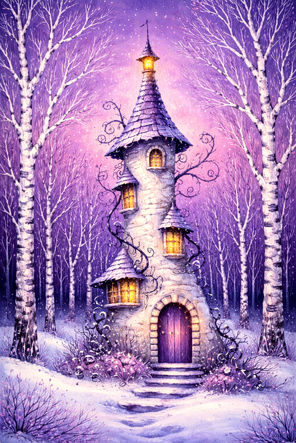 Free fantasy tower whimsical illustration