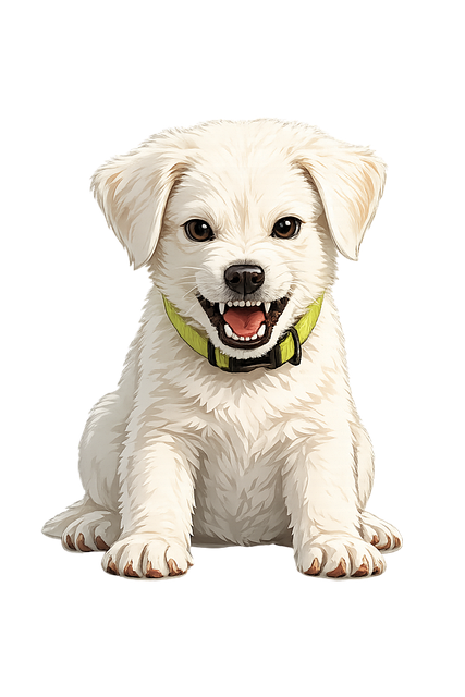 Free white puppy cute puppy happy puppy illustration