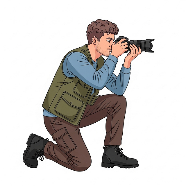 Free photographer 2d character digital art vector
