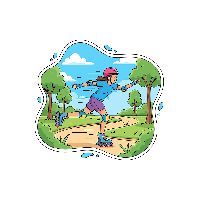 Free roller skating children's sport active kid vector