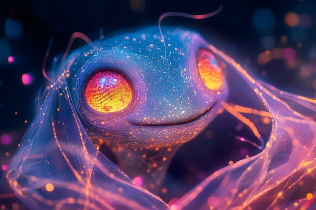 Free cosmic entity bioluminescence illustration