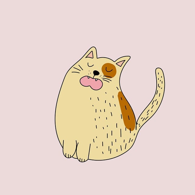 Katze, Tier, Haustier, Singen, Zeichnung