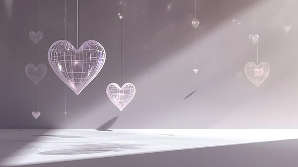Free Hearts Hanging illustration and picture